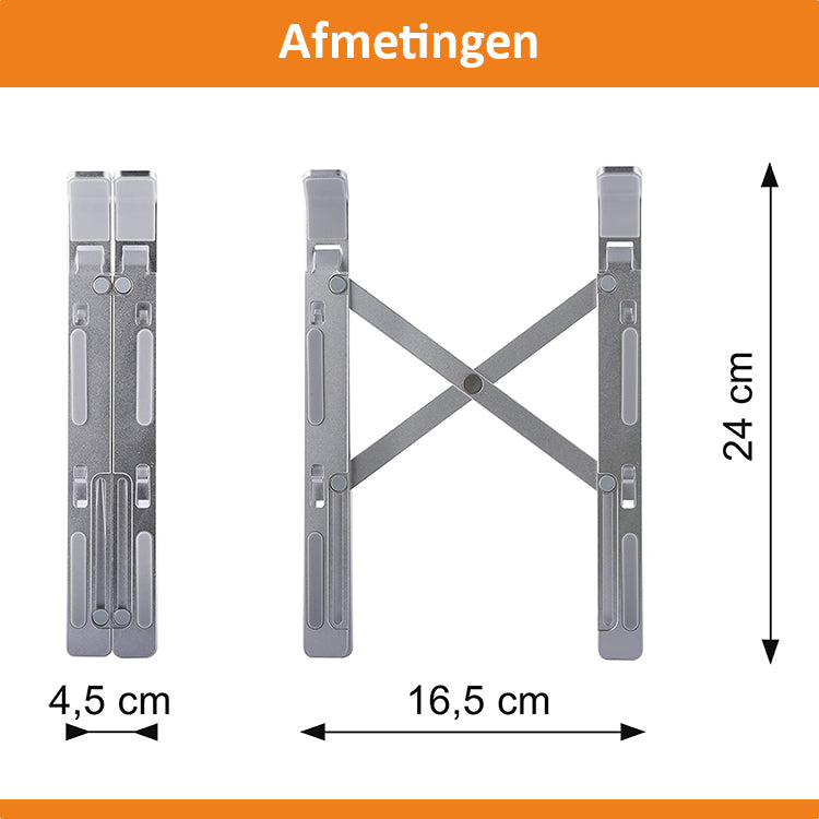 DutchOne - Laptop Standaard Verstelbaar Universeel - Laptop houder - Laptopsteun - Laptophouder - Ergonomisch - Aluminium - t/m 17 inch