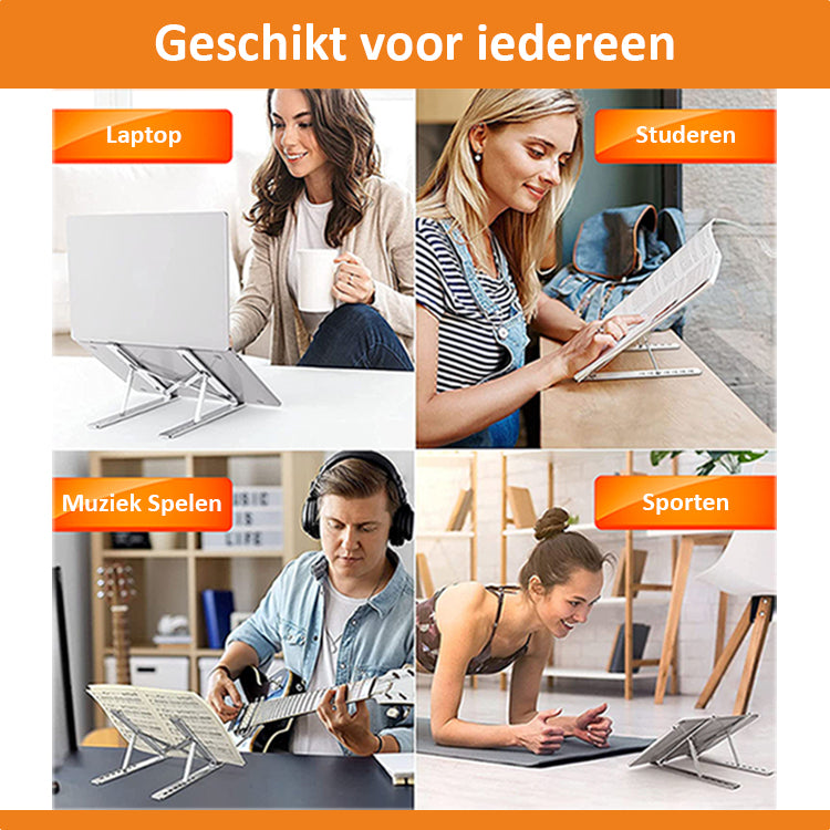DutchOne - Laptop Standaard Verstelbaar Universeel - Laptop houder - Laptopsteun - Laptophouder - Ergonomisch - Aluminium - t/m 17 inch