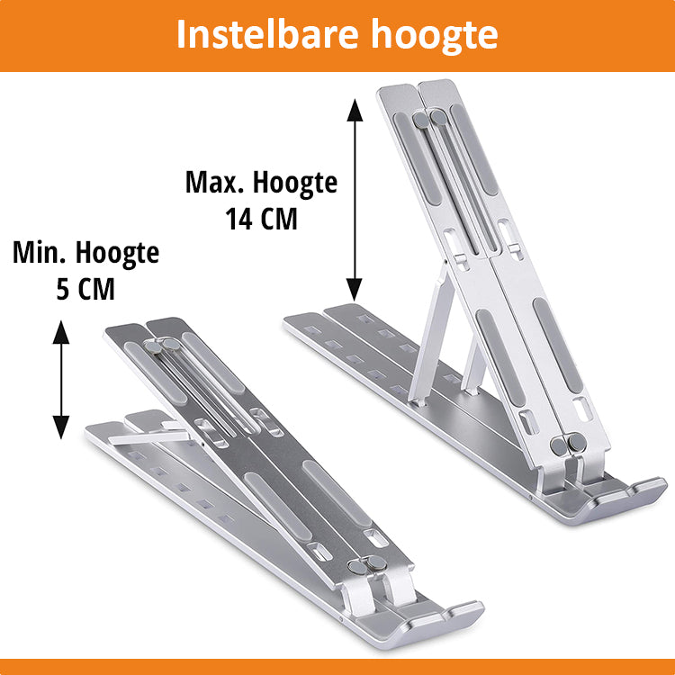 DutchOne - Laptop Standaard Verstelbaar Universeel - Laptop houder - Laptopsteun - Laptophouder - Ergonomisch - Aluminium - t/m 17 inch