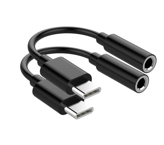 ThunderGold USB C naar 3.5mm Jack Adapter - Audiojack naar USB-C - Audiojack 3.5 - Audio Jack USB-C - Audio Jack Kabel - 2-PACK