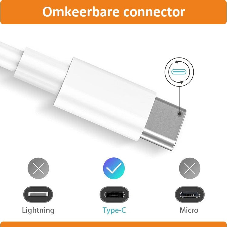 DutchOne - USB-C naar USB-C - 85W 4A - 2 Meter - 2-PACK