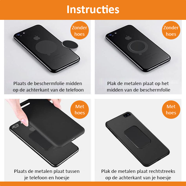 DutchOne - Telefoonhouders Auto Magnetisch - 360 graden - Zwart