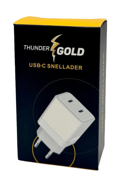 ThunderGold USB C Adapter 2 poorten - Oplader - Snellader - USB C Oplader - Adapter USB C - USB C Lader - Universeel