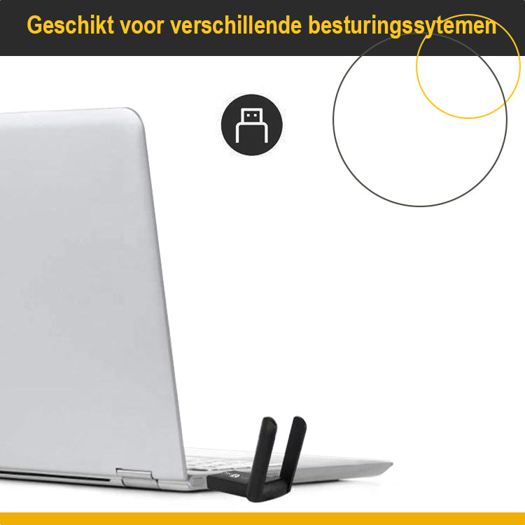 WiFi Adapter USB - USB WiFi Adapter - 1300 Mbps - WiFi Dongle - WiFi Antenne - WiFi ontvanger - WiFi USB adapter